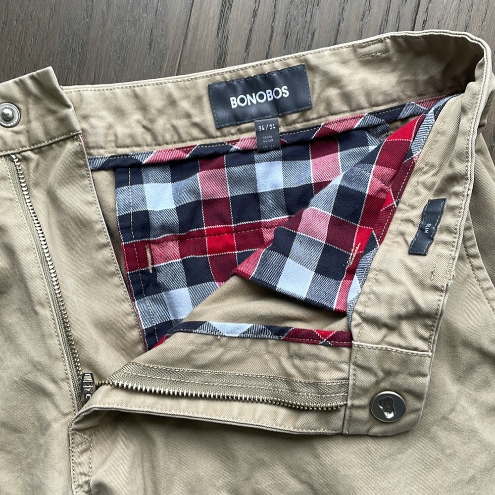Bonobos Khaki Chinos 34 X 34 Like new - Picture 3 of 5